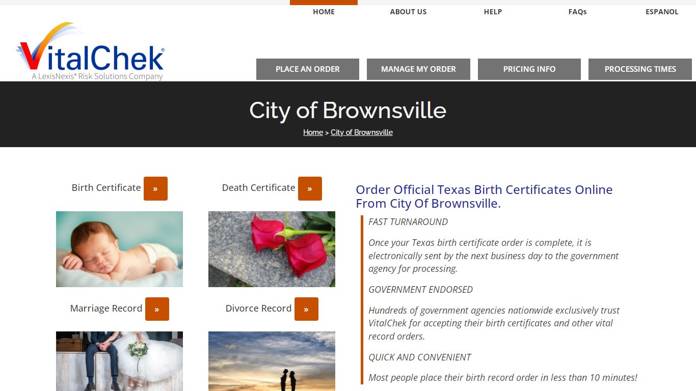 City Of Brownsville (TX) Birth Certificates | Order Records - VitalChek