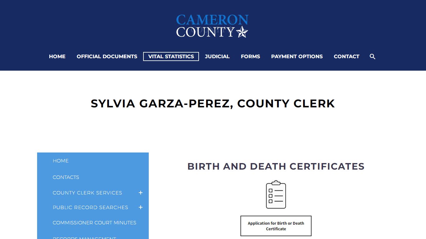 Sylvia Garza-Perez, County Clerk - Cameron County